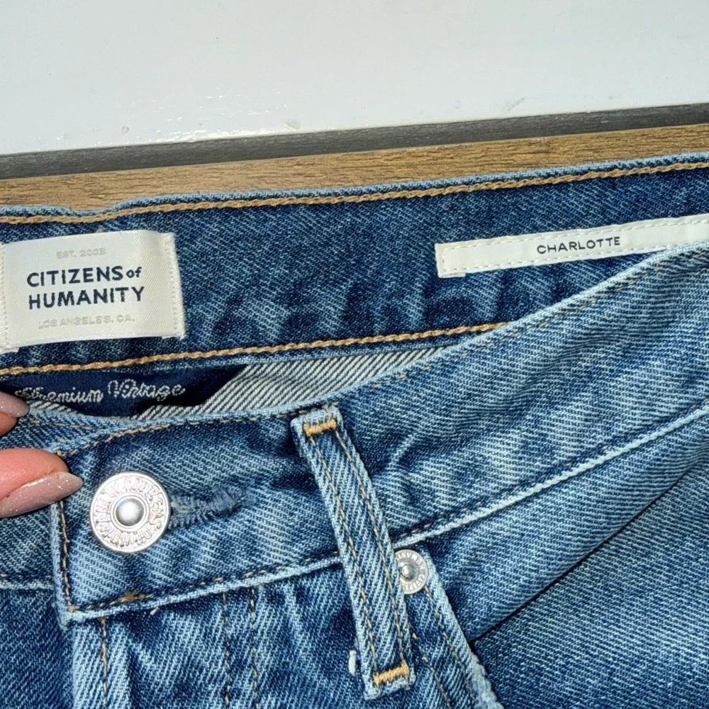 CITIZENS OF HUMANITY Blue Charlotte  High rise Straight-Leg Jeans size 24 NWT - Picture 2 of 8